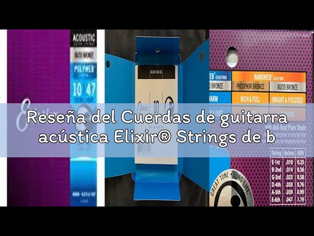 Vídeo relacionado con Elixir Cuerdas de guitarra acústica Strings de bronce en proporción 80/20 con recubrimiento NANOWEB, calibre ligero HD, 1 Pack, HD Light (13-53)