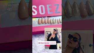 Trying presson nails from Sonakshi Sinha’s brand Soezi #nails #pressonnails #nailextension #nailart