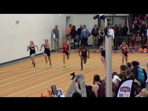 2018 GPAC Indoor - Women's 60m Dash - Heat 3 - Brees, Loy, Stazak