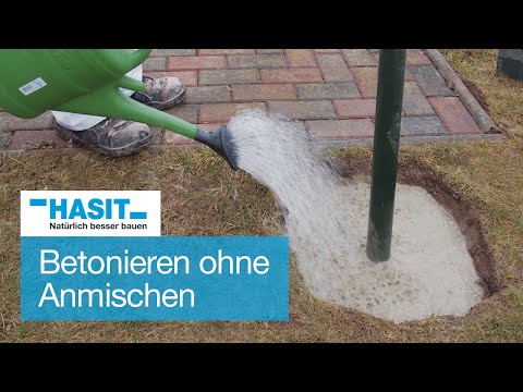 Betonieren ohne Anmischen z.B. Zaunpfosten/Wäschespinnen | HASIT Fertigfix Beton