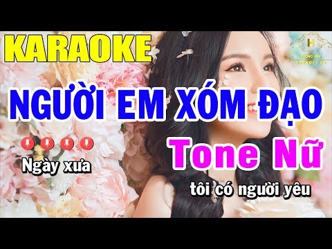 Karaoke Người Em Xóm Đạo Tone Nữ Nhạc Sống | Trọng Hiếu