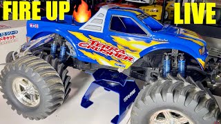 Tamiya Terra Crusher Fire up and Running Test LIVE FRAT Transmission - Nitro RC chat