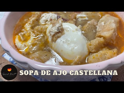 Traditional Sopa de Ajo from Castilla y Leon, Spanish Garlic soup
