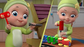 Johnny’s Little Wooden Train - Playing with Toy | Rhymes and Kids Songs