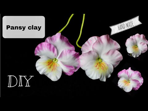 DIY. Handmade Pansy Tutorial [polymerclay, coldporcelain, sugar craft, airdry clay]