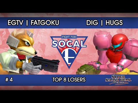 Fight For SoCal 4 - EGtv | FatGoku (Fox) VS DIG | HugS(Samus) - SSBM - Top 8 Losers (Round 5)