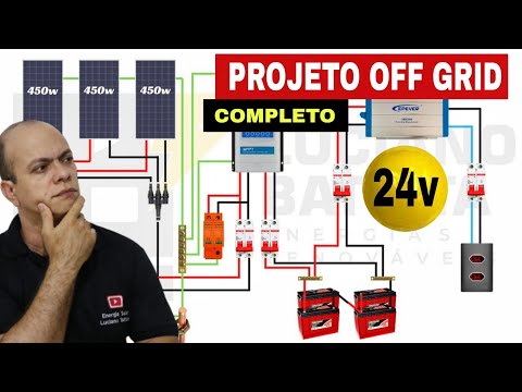 Projeto de Energia Solar Off Grid Com 3 Painéis Solar de 450W / 24V