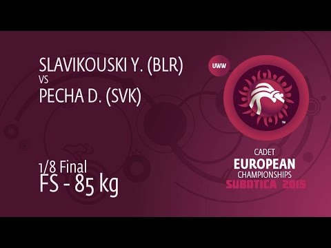 1/8 FS - 85 kg: Y. SLAVIKOUSKI (BLR) df. D. PECHA (SVK) by TF, 10-0
