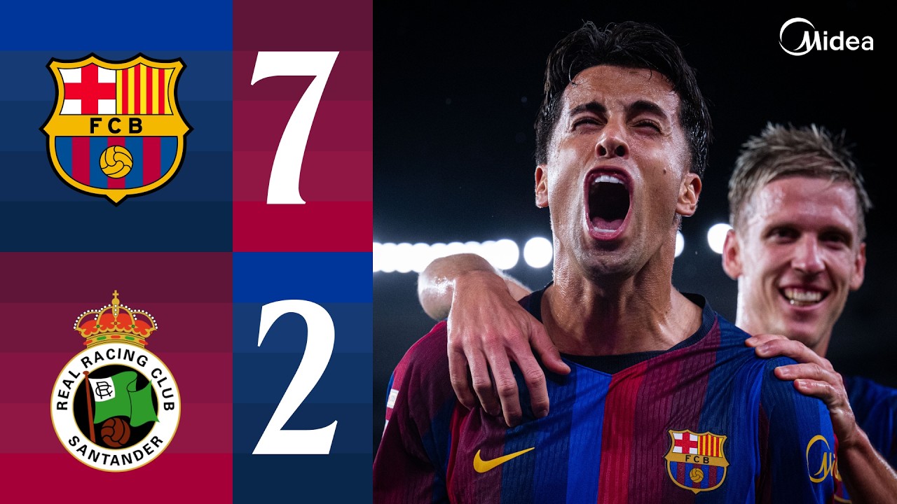 FC Barcelona 7 - 2 Real Racing Club de Santander highlights