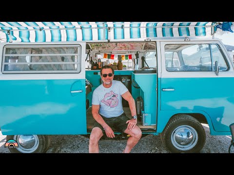 Renovated VW Camper Van w/ Beautiful Artwork Covered Ceiling