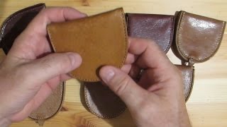 Minimalist Wallet Coin Purse, Horseshoe Style, Leather