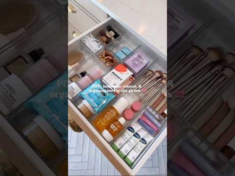 Bathroom organization & restock 🤍. #organization #organizer #home #homedesign #beautyproducts