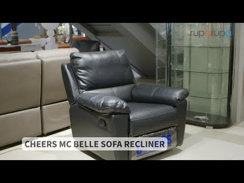 Gambar Cheers Mc Belle Sofa Recliner Kulit 1 Seater - Hitam