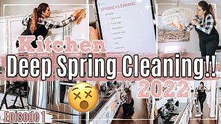 New! SATISFYING SPRING CLEANING WITH ME 2022 - Ep. 1 :: Kitchen Deep Cleaning Motivation