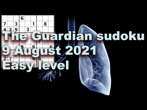 Sudoku solution The Guardian sudoku 9 August 2021 Easy level