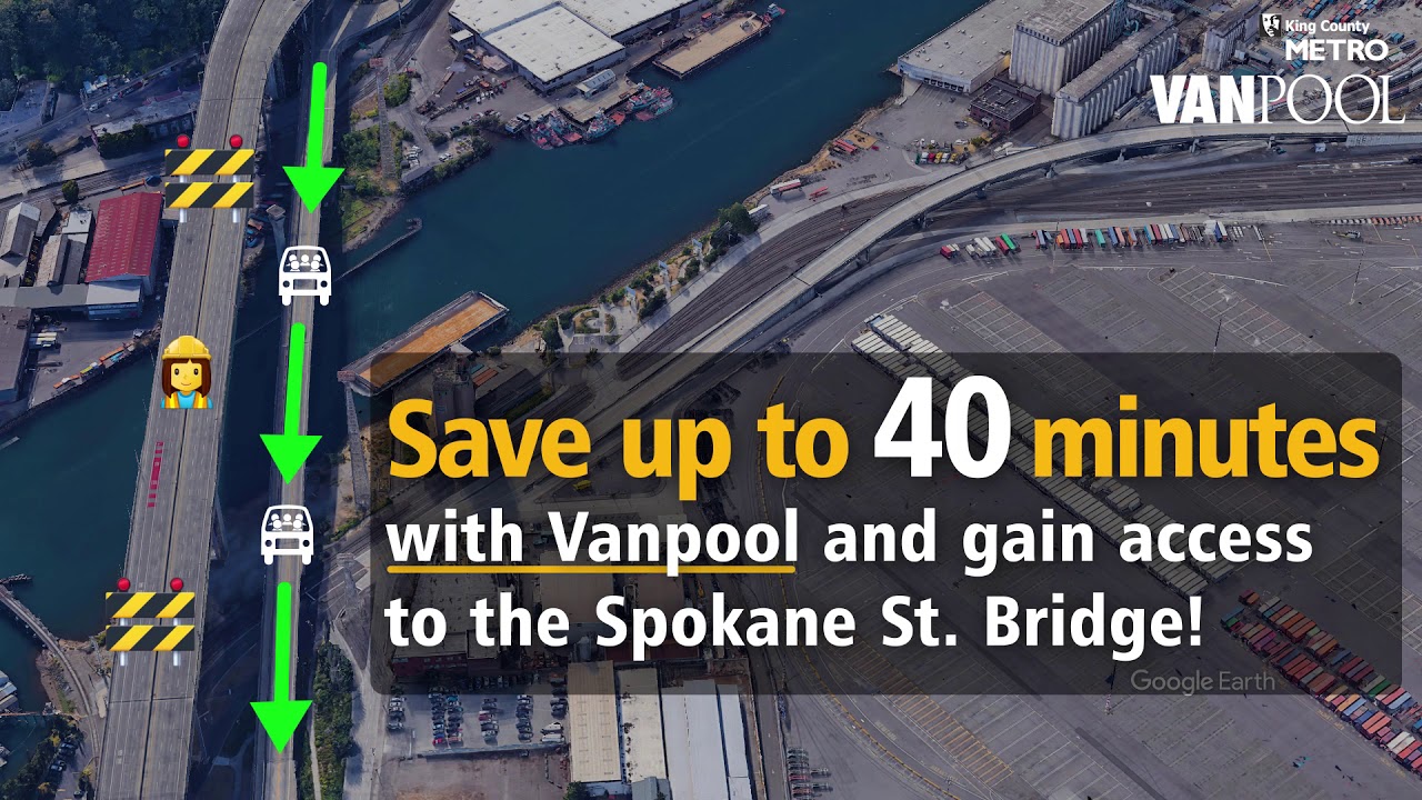 Save up to 40 minutes with Vanpool and access to the Spokane St. Bridge.