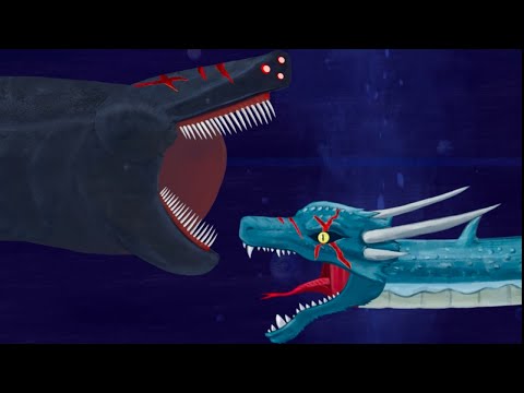 The Great maja vs Manda  Godzilla animation  Dark Bloop joins the battle  Kaiju Battle Animation