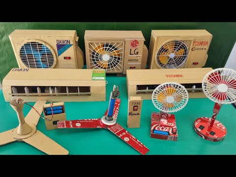 DIY toy collection, remote-controlled ceiling fan, and fully functional air conditioner.