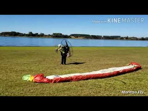Paramotor esquiando na água!!!
