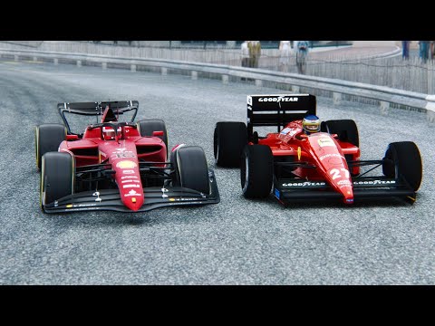 Ferrari F1 2022 vs Ferrari F1 1987 (Michele Alboreto) - at Monaco 1966