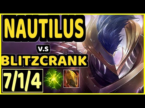 GISTICK (NAUTILUS) vs BLITZCRANK - 7/1/4 KDA BOTTOM SUPPORT CHALLENGER GAMEPLAY - EUW