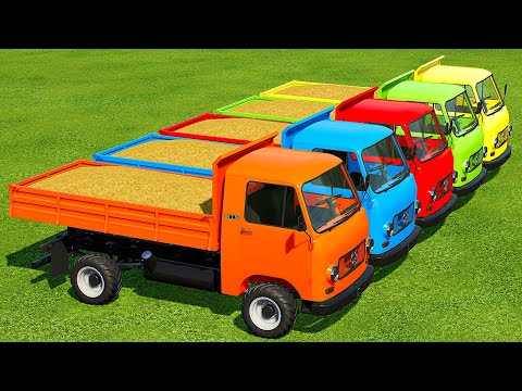 LOAD STROW, TRANSPORT & HORSE FEEDING WITH TAM TRUCKS - Farming Simulator 22