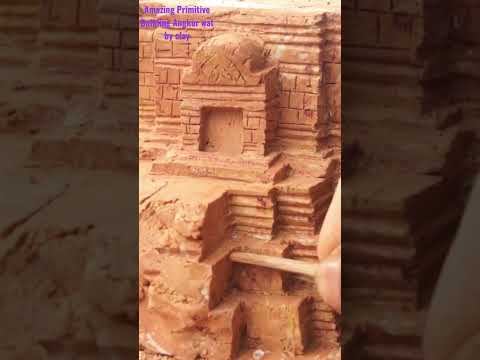 Amazing Primitive Building Angkor Wat by clays #short