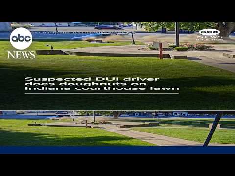Suspected DUI driver does doughnuts on Indiana courthouse lawn