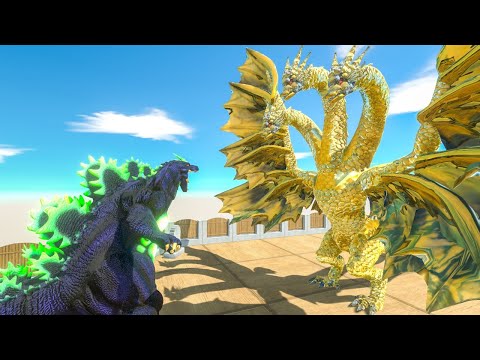 Godzilla Death Run vs King Ghidorah - Animal Revolt Battle Simulator
