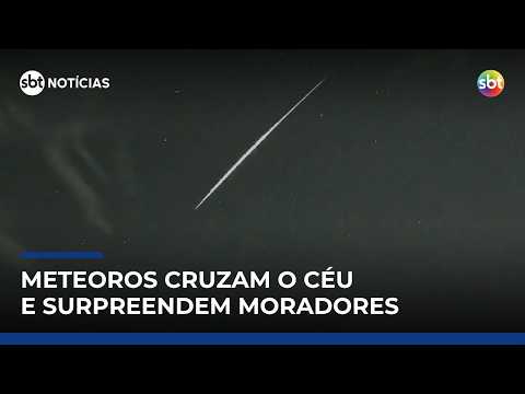 Meteoros “fireball” cruzam o céu e iluminam noite no Sul do Brasil | #SBTNotícias