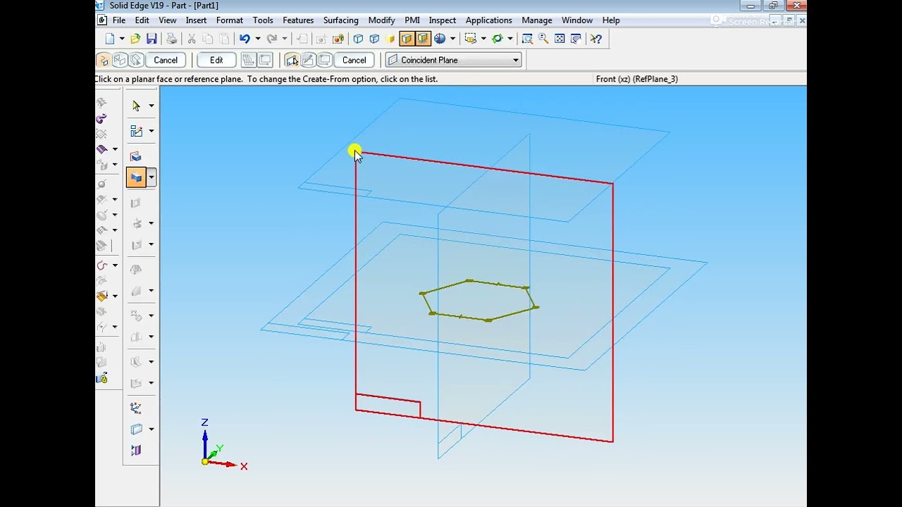 HEXAGONAL PYRAMID in Solid Part Solid Edge V19