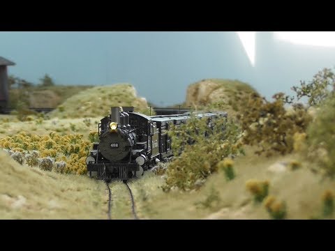 Model railway gauge H0e "Rocky Mountain" at Ontraxs 2018 in Utrecht