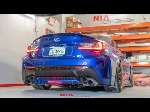 Lexus RCF rear bumper DIffuser lip body kit with led brake light.