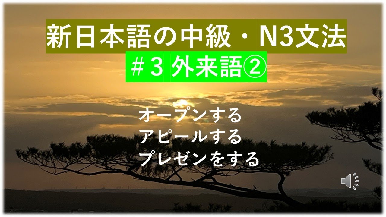 新日本語の中級・N3文法 #3 外来語②