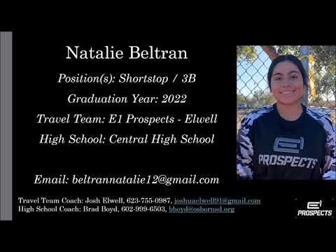 Natalie Beltran Softball Skills Video - 2022 Shortstop 3B