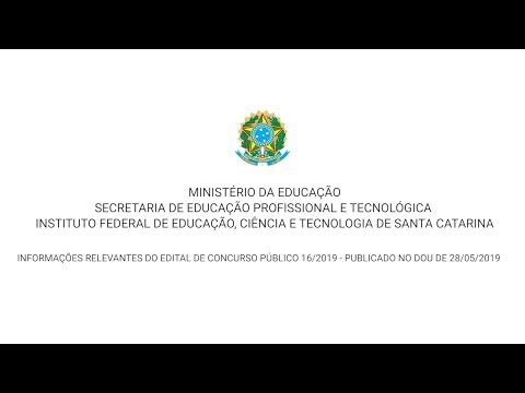 IFSC Concurso 2019 - Edital 16/2019 Informações relevantes em LIBRAS