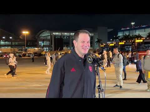 Indiana’s Curt Cignetti talks national championship game after landing in Miami