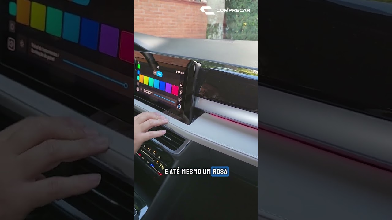 Sabia que pela central multimídia, você consegue configurar a iluminação interior do Volkswagen Taos