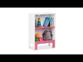 Meuble à jouets enfants 2 étagères Rose foncé - Blanc - Bois manufacturé - 48 x 66 x 24 cm