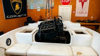 Removing a Blown Mercruiser Engine from Boat