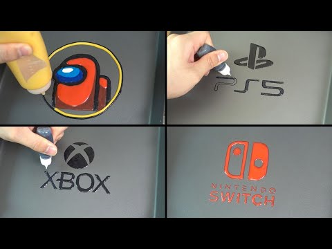 Game Logo Pancake Art - Among us, Ps5, Xbox series x, Nintendo switch