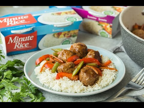 Maple Teriyaki Turkey Meatballs with Veggies and Rice