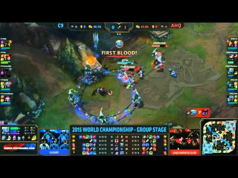 S5 世界冠軍賽 C9 vs AHQ Westdoor西門夜說跟Mountain配合拿首殺 First Blood 2015/10/02 World Championship
