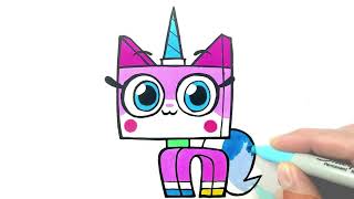 Unikitty! | Princess Unikitty Drawing and Coloring. How to draw Unikitty