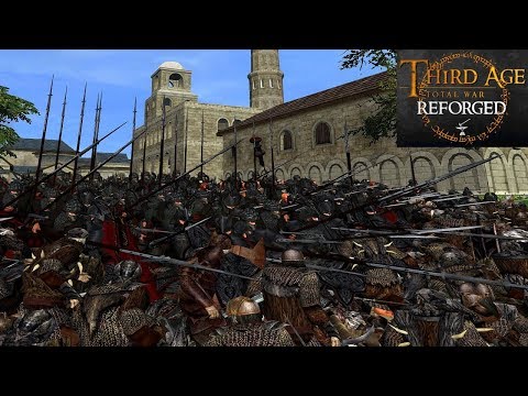 BLACK NUMENORIANS SURROUNDED BY ORCS (Siege Battle) - Third Age: Total War (Reforged)