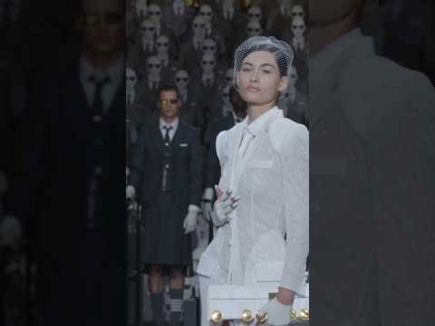 Grace Elizabeth walking for Thom Browne’s first ever couture show