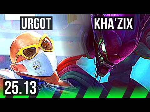 URGOT vs KHA'ZIX (JGL) | 500+ games | KR Master | 25.13