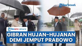 Momen Gibran Rela Hujan-hujanan demi Jemput Prabowo di Bandara, Presiden Langsung Hormat ke Wapres
