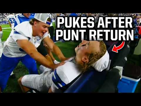 Teammates had no idea this BYU punt returner was going to throw up after touchdown, a breakdown