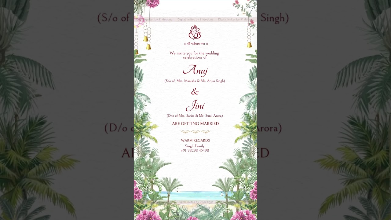 Elegant Cream & Rose Gold Wedding Card